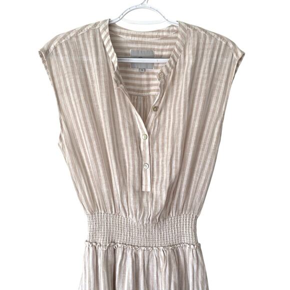 Rails Angelina Dress Dune Stripe Linen Tan White size XS - Picture 5 of 12